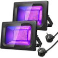 2pcs Lampe de Scène Projecteur Lumière UV Extérieur, Lampe LED Violet, Eclairage à Effet pour Fête Disco DJ Bar-0