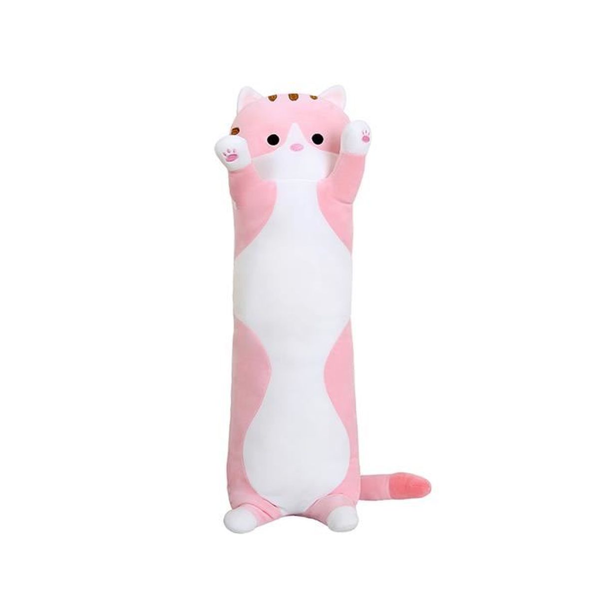 Oreiller De Chat Mignon Long En Peluche - DOUDOU - Marron - 50Cm - Oreiller Cervical Enfants
