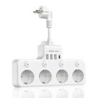 HITRENDS Bloc multiprises 8-en-1, 4 prises EU et 3 USB-A 1 USB-C, interrupteurs individuels, câble flexible