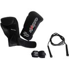 Kit de boxe - OFITNESS - Gants 12 OZ - Corde à sauter - Bandes - Noir