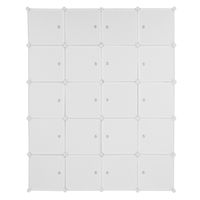 20 cube Organizer empilable en plastique cube rangement rack Design multifonction armoire modulaire avec barre de suspension blanc