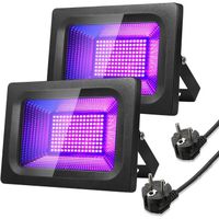 2pcs Lampe de Scène Projecteur Lumière UV Extérieur, Lampe LED Violet, Eclairage à Effet pour Fête Disco DJ Bar