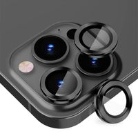 Protection Caméra pour iPhone 14 Pro -14 Pro Max - Protection en Verre Trempé Antichoc Anti-Rayures Contour Noir
