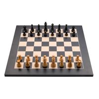 Jeu d'échecs de Luxe en Bois marqueté bois Erable (Noir/Naturel) 40 CM x 40 CM avec pièces sculptées en bois vernis