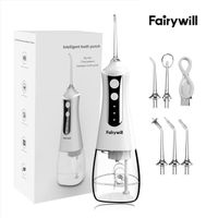 Hydropulseur Jet Dentaire FAIRYWILL - Rechargeable - 6 Buses - 1400 Pulsations/min