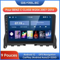 Gearelec Autoradio 9 Pouces Android pour BENZ C-CLASS W204 2007-2014 avec carplay Andriod Auto GPS Navigation Bluetooth RDS  WiFi