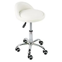 Tabouret Bureau Pivotant 360° Noir - Casaria Hauteur Réglable 46-60cm Avec Roulettes