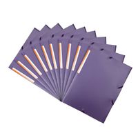 Mintra Lot de 10 Pochettes à 3 Rabats en polypropylène Premium violet