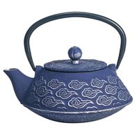 Théière à filtre 800 ml, fonte bleu marine, thé oriental japonais, décoration ethnique élégante, 18 cm 30189SGRG