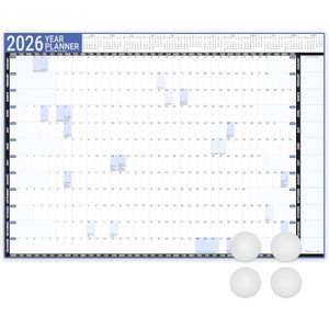 Calendrier Mural De Banque 2026 - Format 21x27 Cm - 14 Mois (Déc à Janv) - Vacances Scolaires Zones - Bleu/Noir - Quo Vadis - 10