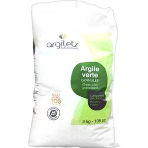 ARGILE-RHASSOUL-HENNÉ Argiletz Argile Verte Granulée 3kg