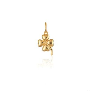 Pendentif Trèfle Porte-Bonheur Plaqué Or 750/000 - Neuf Avec étiquettes - Sans Chaîne