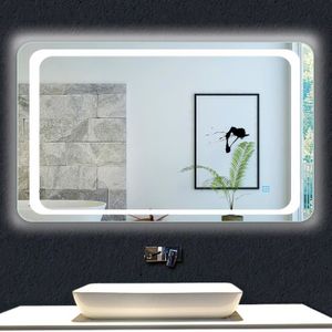 SXFYHXY LED Miroir Avant lumière Salle de Bain Mur lumières avec étanche Anti-Brouillard Interrupteur Blanc en Acier Inoxydable éclairage,Neutral,45cm7w 
