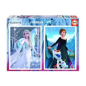 PUZZLE Puzzle La Reine des Neiges - EDUCA - Set de 2 puzzles 500 pièces représentant Elsa, Olaf et Anna