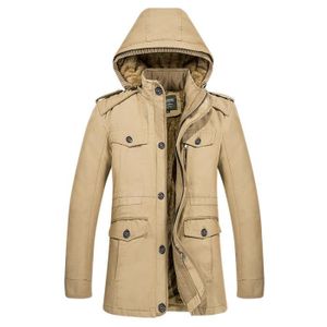 MANTEAU - CABAN manteau matelasse homme  longue a capuche de plus de velours D'automne Vêtement Masculin
