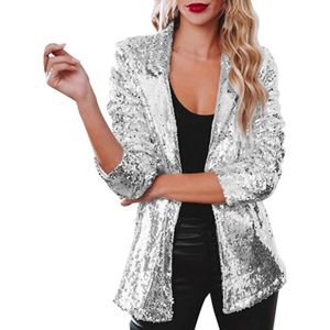 VESTE 2023 Femmes Paillettes Blazer Sequin Veste Casual Manches Longues Glitter Party Brillant Manteau Rave Survêtement Doudoune pour