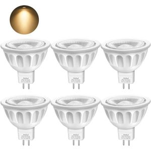 GMY Ampoules Halogène MR16 12V 50W - Pack 6 Spots GU5.3 Lumière Blanche Chaude 3000K
