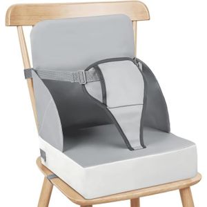 CHAISE HAUTE  Réhausseur Chaise Enfant - TRAHOO - Siège Rehausseur Pour Table - Chaise Haute Portable - Gris - 6 mois à 3 ans