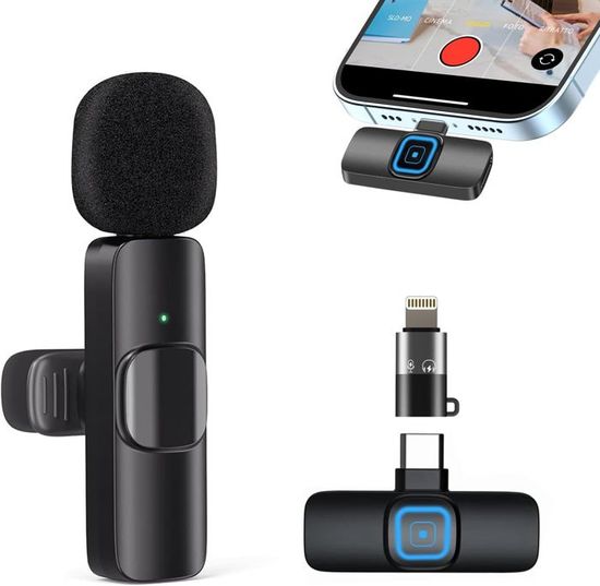 Micro Cravate Sans Fil Bluetooth Plug & Play - Réduction Bruit Pour IPhone Android PC, Idéal Vlog TikTok