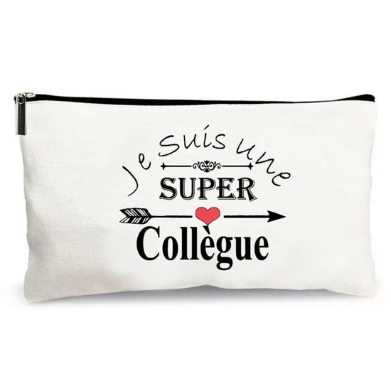 Trousse beige je suis une super collègue cadeau fait main merci ...