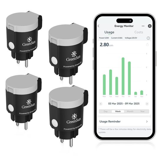 Prise Connectée Wifi étanche GREEN SUN – Compatible Alexa, Google Home, Apple HomeKit – 16A, Pour Intérieur Et Extérieur