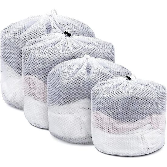 4 Filets à Linge 40x30cm Avec Cordon - Maille Fine, Lavage Machine | Protection Vêtements, Rangement - 5