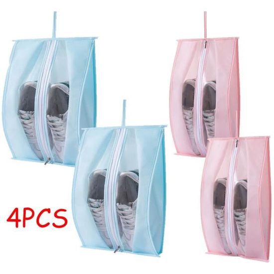 6 Sacs à Chaussures Thinp 36x27cm - Tissu Imperméable Avec Cordon - Gris - Pour Voyage Et Rangement