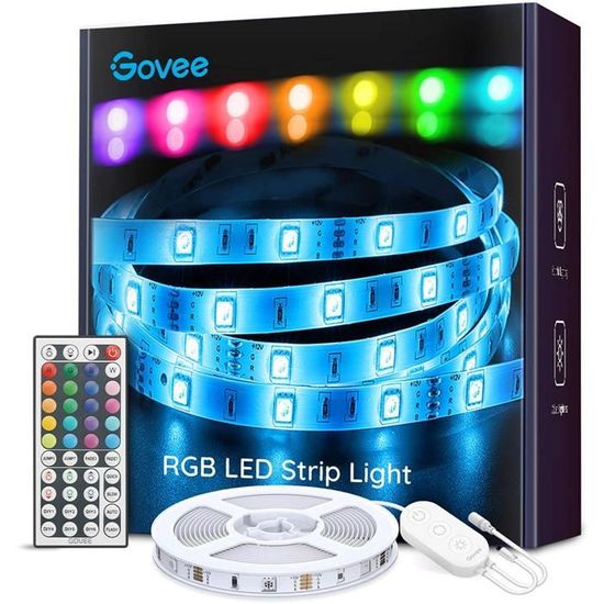 ECLAIRAGE NEON LED Govee Ruban à LED 5m Bande LED RGB Multicolores  Améliorée Lumineuse avec Tél&eacut115 - Cdiscount Maison