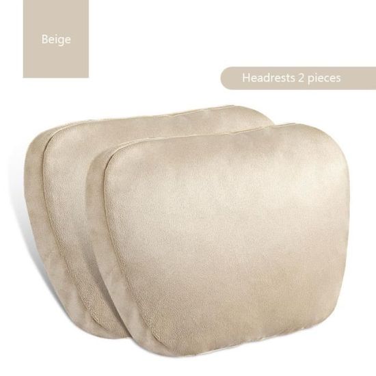 Oreiller Appui-tête Voiture Universel - Support Cervical Ergonomique, Cuir PU, Noir, 25x17x9 Cm