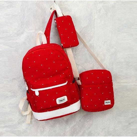 3 en 1 Sac Dos Scolaire Toile Sac d paule College Sac Dos