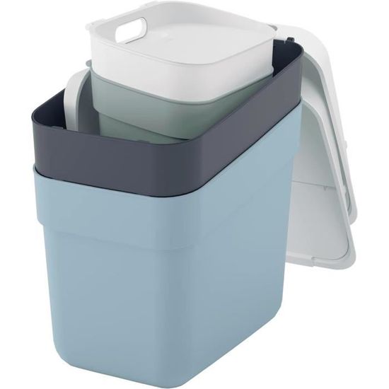 Youngever Poubelle fine de 5,5 L, réutilisable en plastique de 5,5 L, petite poubelle avec poignées pour bureau à domicile, salon, salle d'étude, cuisine, salle de bain (lot de 1