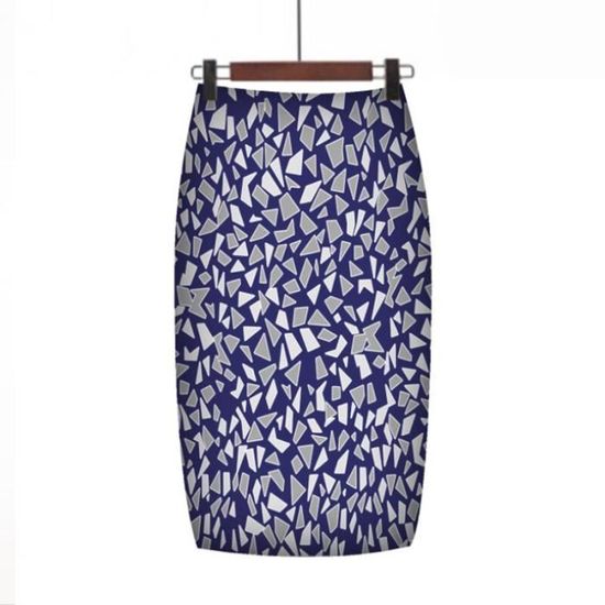 Jupe crayon grande taille noire et rouge avec volants pour femmes