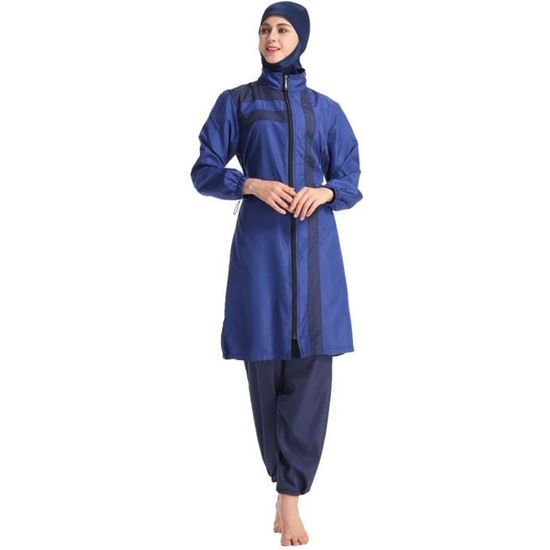 Burkini Manches Courtes à Fleurs – Maillot De Bain Modeste 3 Pièces Pour Femmes, Rashguard + Legging + Bonnet
