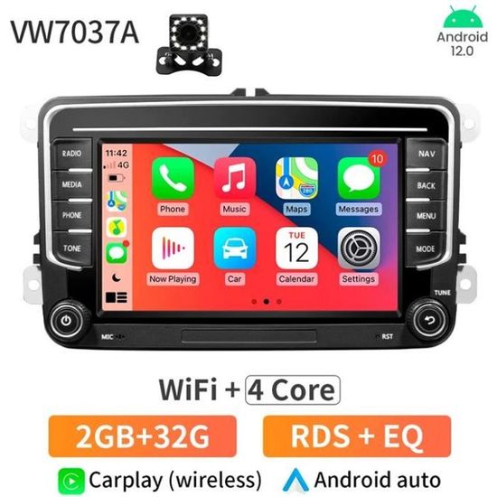 Façade Autoradio Audioproject A171 - Universel 2 DIN Pour VW Golf Touran Passat - Noir Soft Touch