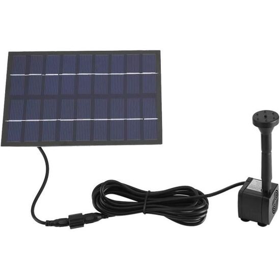 Fontaine Solaire Pour Jardin - Pompe Submersible Avec 4 Buses - Énergie Solaire - Pour Étang, Bassin Ou Décoration