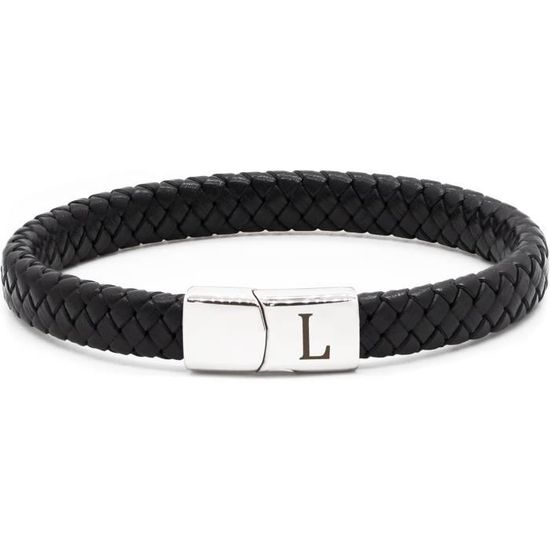 Bracelet homme cuir et fermoir acier magnétique gay pride rainbow