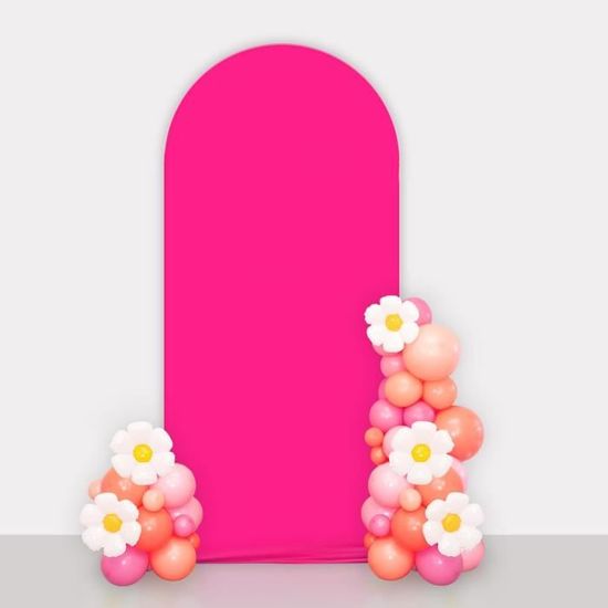 FANSU Toile De Fond Ronde En Forme D'Arche, Arche Mariage Couverture, Réversible Housse De Toile De Fond Pour Décoration De Mariage, Cérémonie, Fête D'anniversaire (6FT (180x80cm),Noir Violet