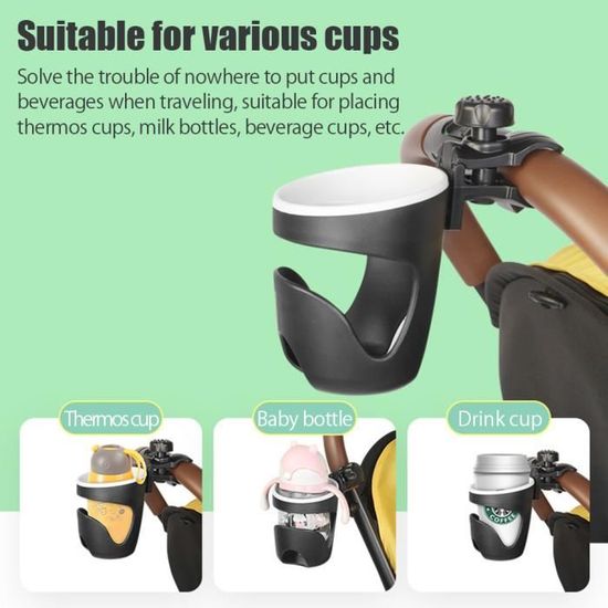 Plateau Snack Universel Pour Poussette - Avec Porte-Gobelets Rotatif 360° - Anti-dérapant - Enfants Et Bébés