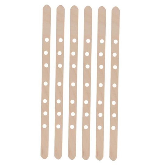 50 Supports De Mèche En Bois De Bouleau Pour Fabrication De Bougies - Pré-perforés, Réutilisables