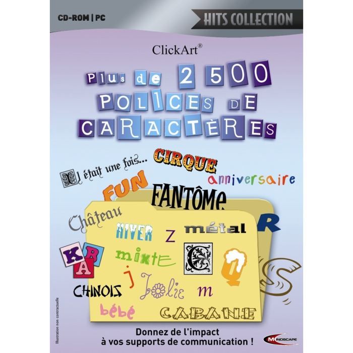 2500 Polices De Caractere / Logiciel PC Cd-Rom