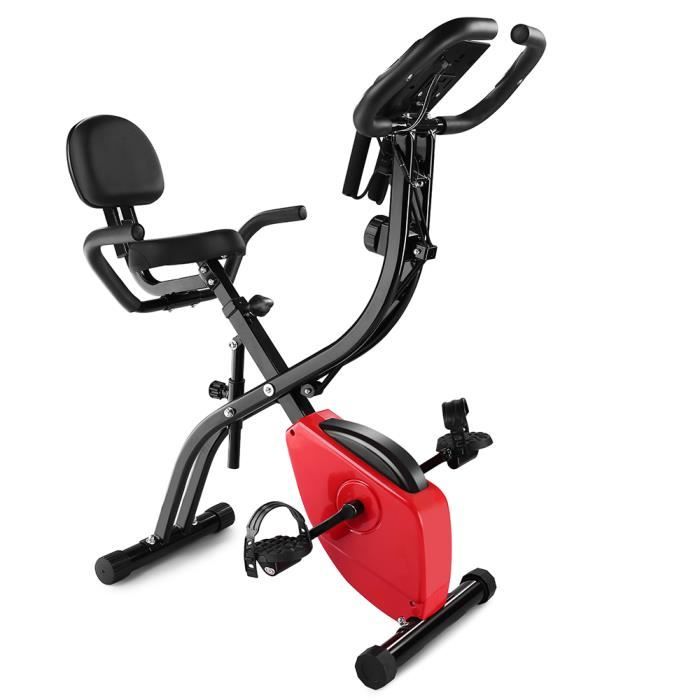 AKALNNY Vélo d'appartement- Bras Jambes- Ecran LED -Musculation Entrainement Fitness-pour fitness et cardio-rouge