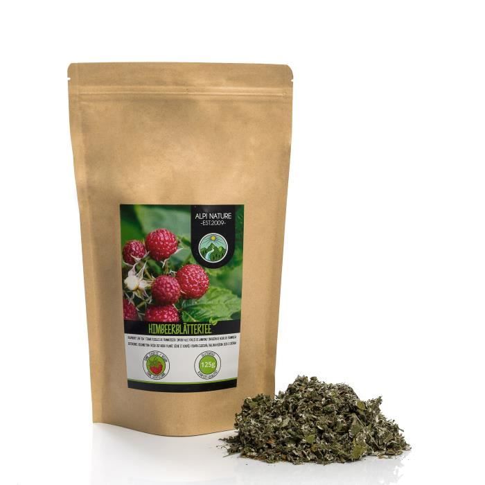 Infusion de feuilles de framboise (125g), Tisane aux feuilles de framboise, Thé à la feuille de framboise, coupées, 100% naturelles