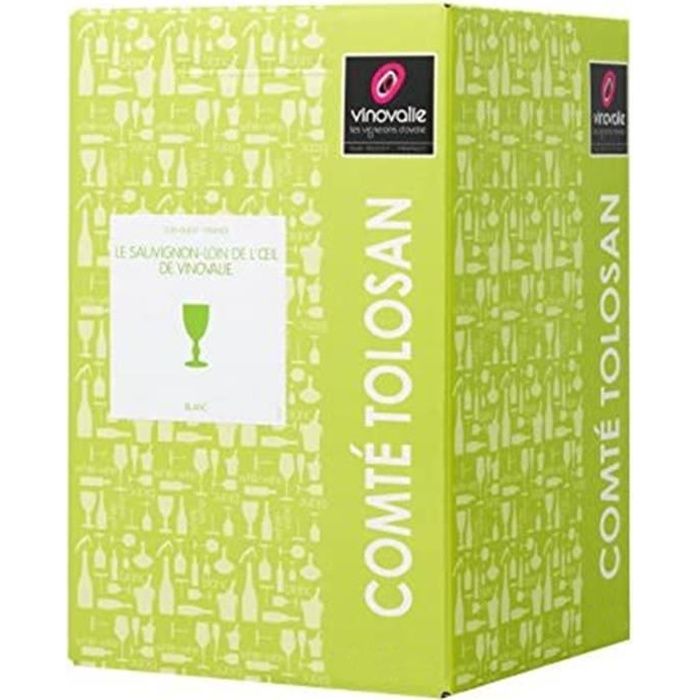 BIB Vin Blanc Sec Loin de l'Oeil-Sauvignon 10 litres - IGP Comté Tolosan