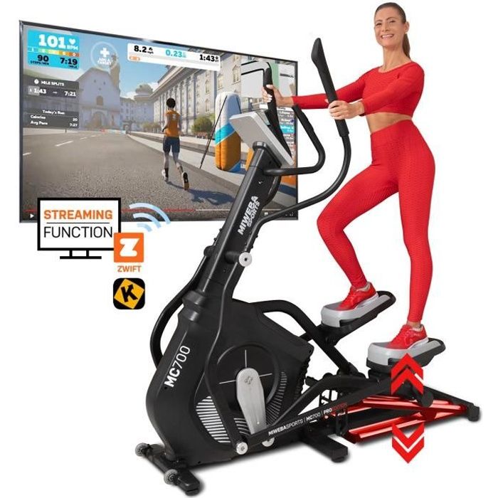Vélo elliptique Sports MC700, volant d'inertie de 30 kg, 32 niveaux d'intensité, moniteur de fréquence cardiaque, frein magné