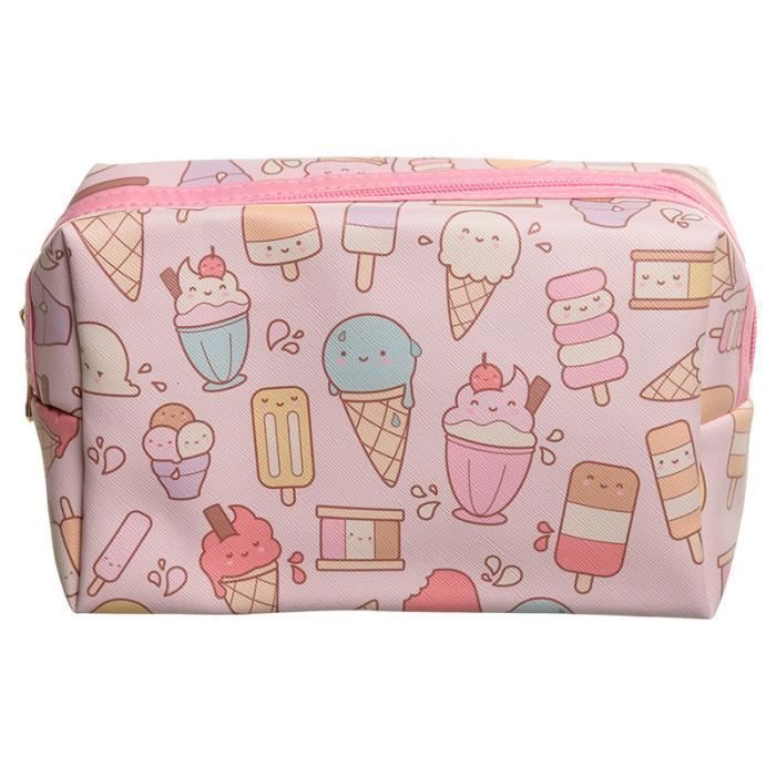Trousse de toilette pratique pour maquillage en PVC - Glace Kawaii mignonne