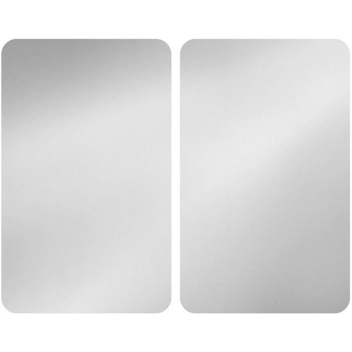 WENKO Plaques de protection en verre universel Argent - Set de 2, couvre-plaque de cuisson pour tous les types de cuisinière, V 3