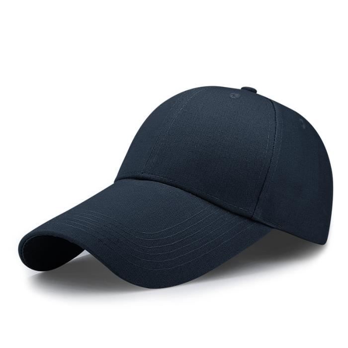 leghth 11cm navy 55-60cm -Casquette de Baseball à visière longue pour homme, chapeau de pêche, grande taille, décontracté, Cool, 55