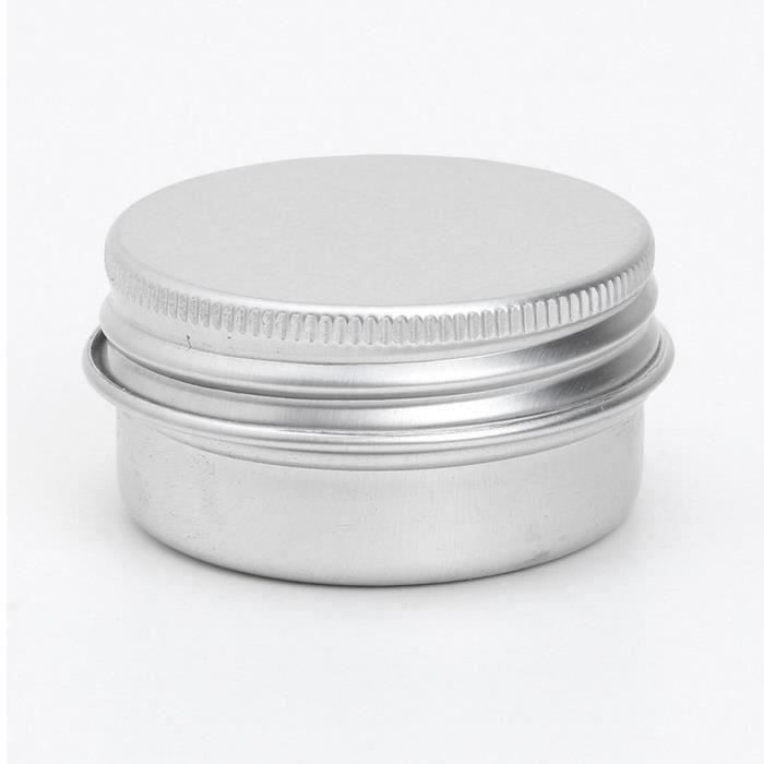 20 x conteneurs cosmetiques vides couvercle a vis du recipient jar levre pot de baume en aluminium 15ml