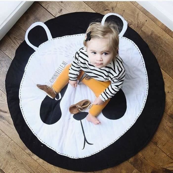 Tapis Éveil Motif Panda Tapis de Jeu Pr Bébé Tapis Rond en Coton Doux Décoration de Salle b17918 AAA101223