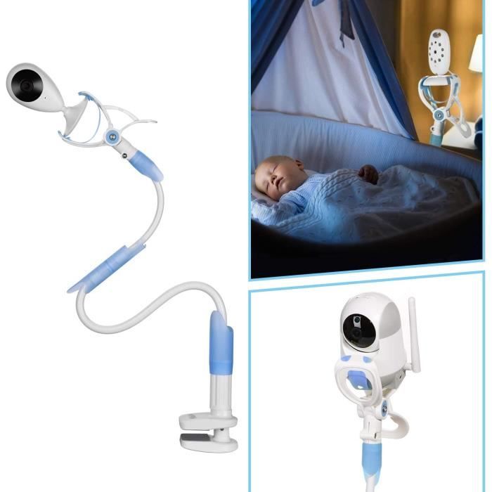 Bébé moniteur titulaire, 2,4- LCD Couleur Babyphone Caméra Vidéo Bébé Surveillance 2,4 GHz Bidirectionnelle Vision Nocturne (Support